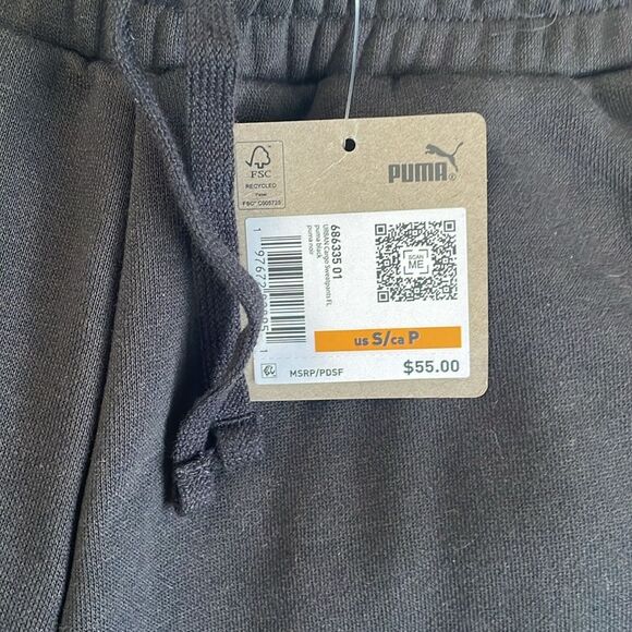 NWT Men's Puma Joggers Sweatpants Black Size Small Pockets Fleece - Picture 4 of 9
